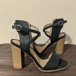 Black strap shoes